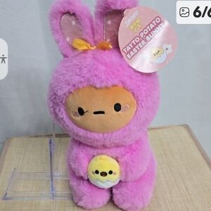10" Pink Fluffy Stuffed Bunny Plush